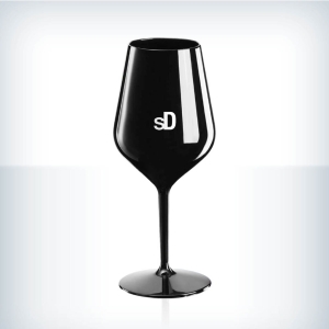 black sD plastic wine glass